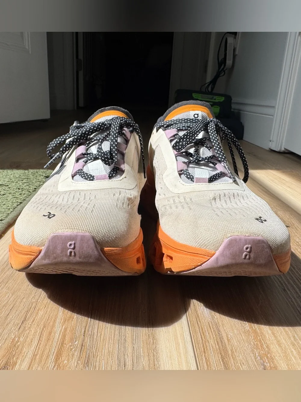 OnCloud Running Shoes in Cream, Orange, Black and Pink